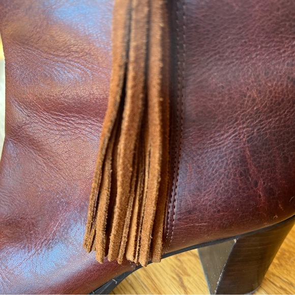 Ralph Lauren Carah Ankle Boots Tassel Fringe Brown - Picture 7 of 10